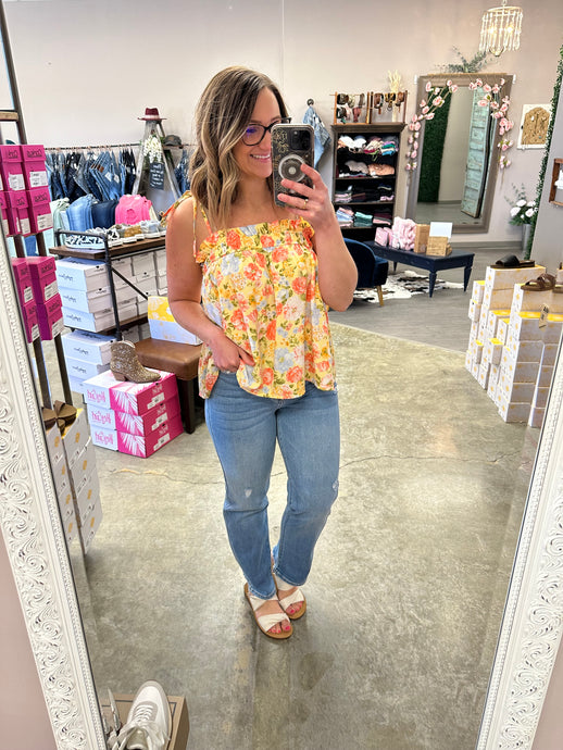 Yellow Floral Tank Top