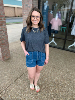 Dark Square Pocket Shorts