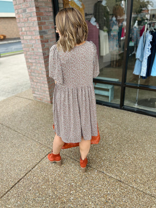 Dainty Dots Mocha Babydoll Dress