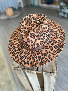 Leopard Wide Brim Hat