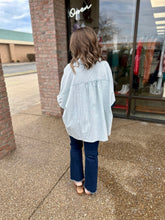 Load image into Gallery viewer, Costal Breeze Striped Chambray Top