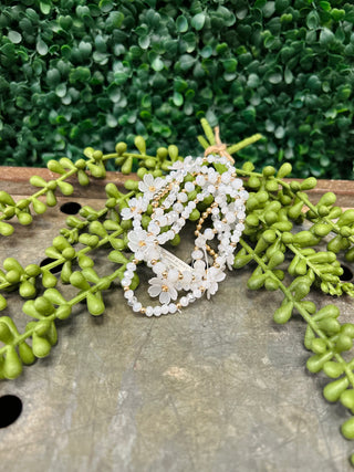 Crystal Beaded Flower Bracelet Set
