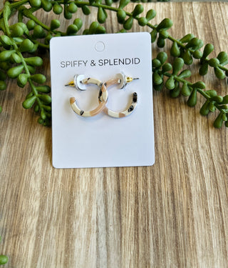 Cam Sandstone 18K Gold Plated Mini Hoop Earrings