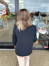 Load image into Gallery viewer, Black Ruched Sleeve Blazer