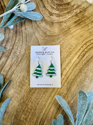Frosted Tree Earrings