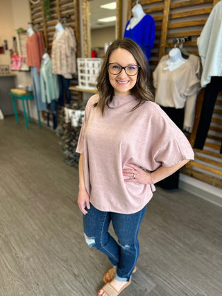 Mauve Dolman Sleeve Top