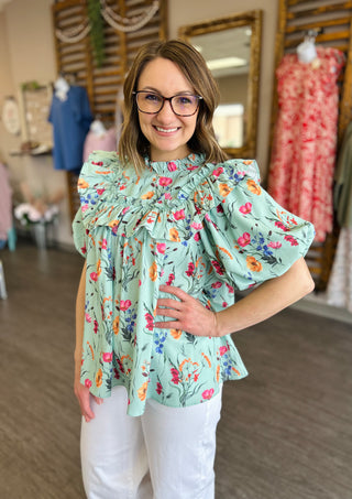 Soft Meadow Puff Sleeve Top