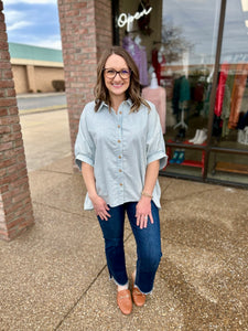 Costal Breeze Striped Chambray Top