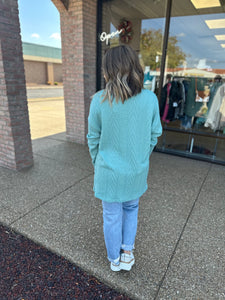 Tiffany Blue Textured Cardigan