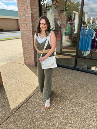 White Metallic Crossbody