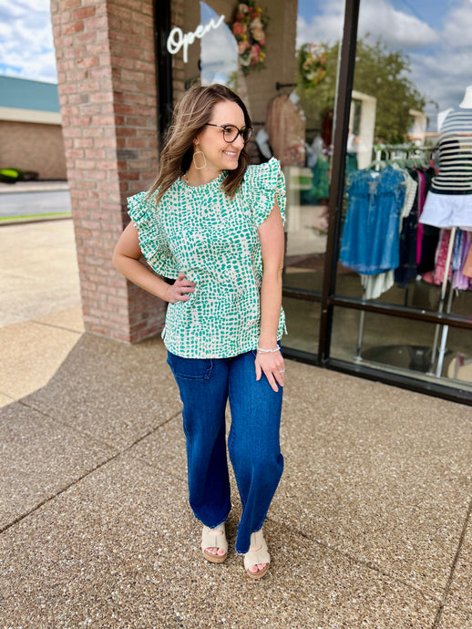 Wild Vine Puff Sleeve Top