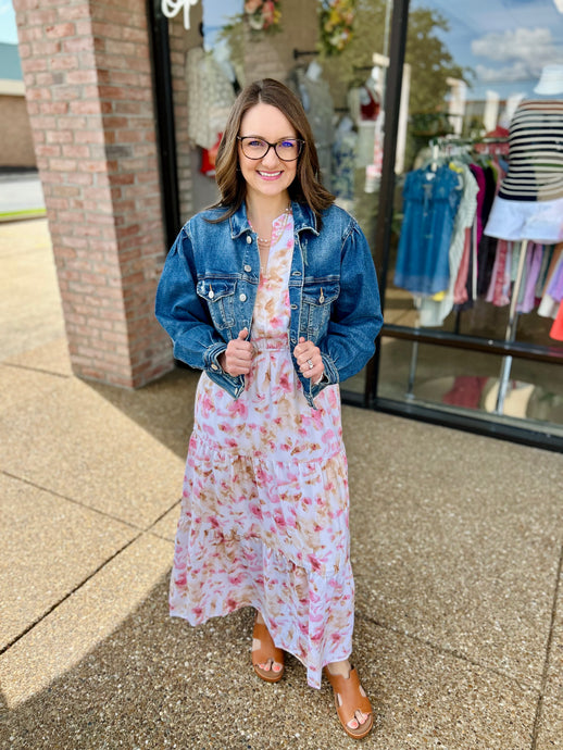 Vintage Wash Balloon Sleeve Denim Jacket