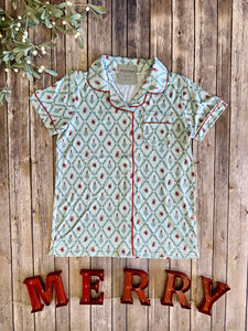 Grand Christmas Button Up Sleep Shirt