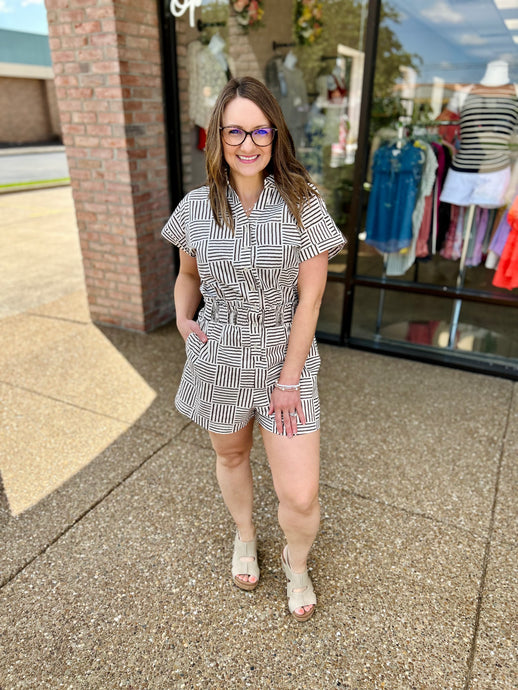 Modern Muse Tan Geo Romper