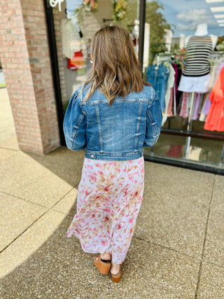 Vintage Wash Balloon Sleeve Denim Jacket