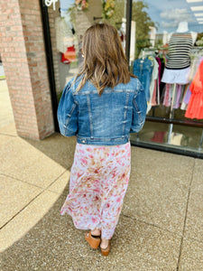 Vintage Wash Balloon Sleeve Denim Jacket