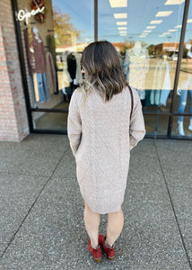 Blonde Cable Knit Sweater Dress