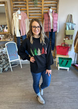 Load image into Gallery viewer, Black Sequin Christmas Tree Soft Knit Sweater