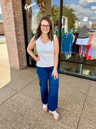 Ivory Essence Ribbed Tank