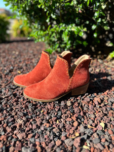 Spice It Up Rust Suede Bootie