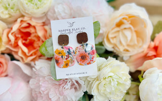 Petal Patch Wood-Top Earring