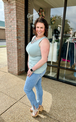 Seafoam Serenity Crisscross Tank