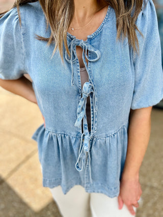 Tied & True Chambray Blouse