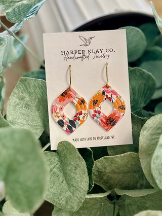 Floral Ember Drop Earring