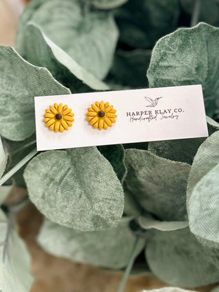 Sunflower Charm Stud Earring