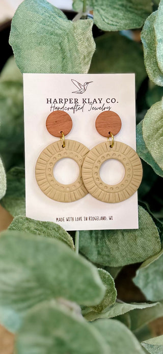 Boho Taupe Sun Hoops