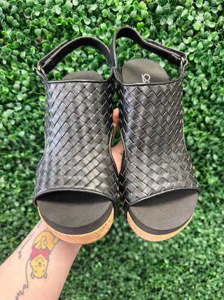 Black Woven Carley Wedge