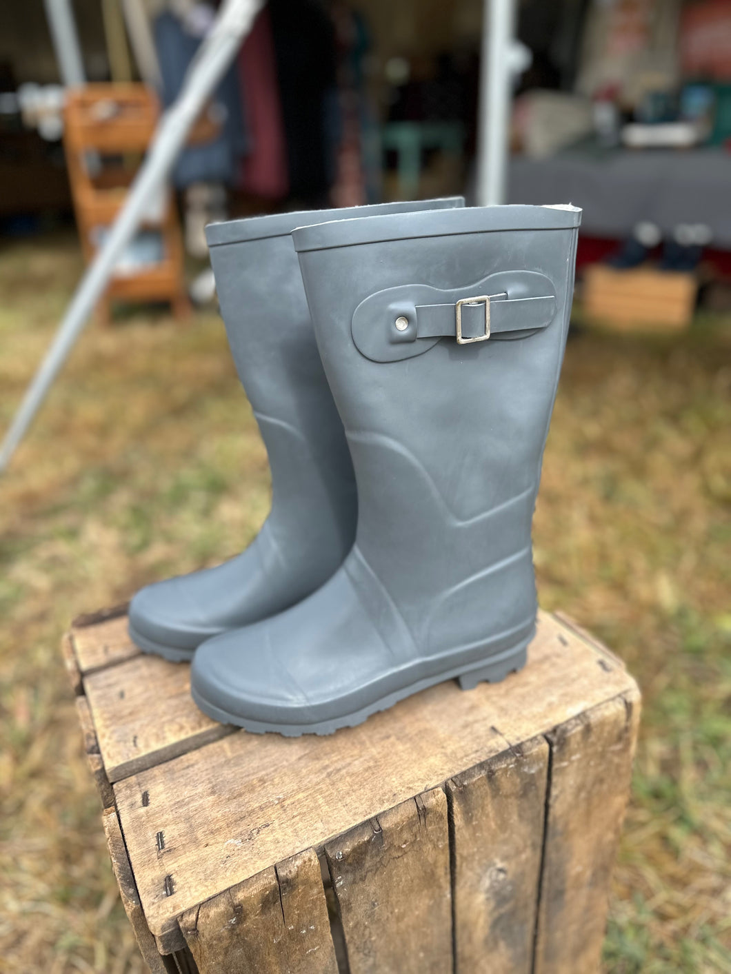 Matte Charcoal Rain Boots