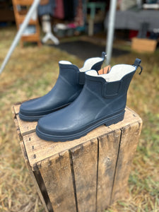 Matte Navy Ankle Rain Boots