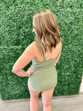 Olive Beach Party One-Piece Swimsuit