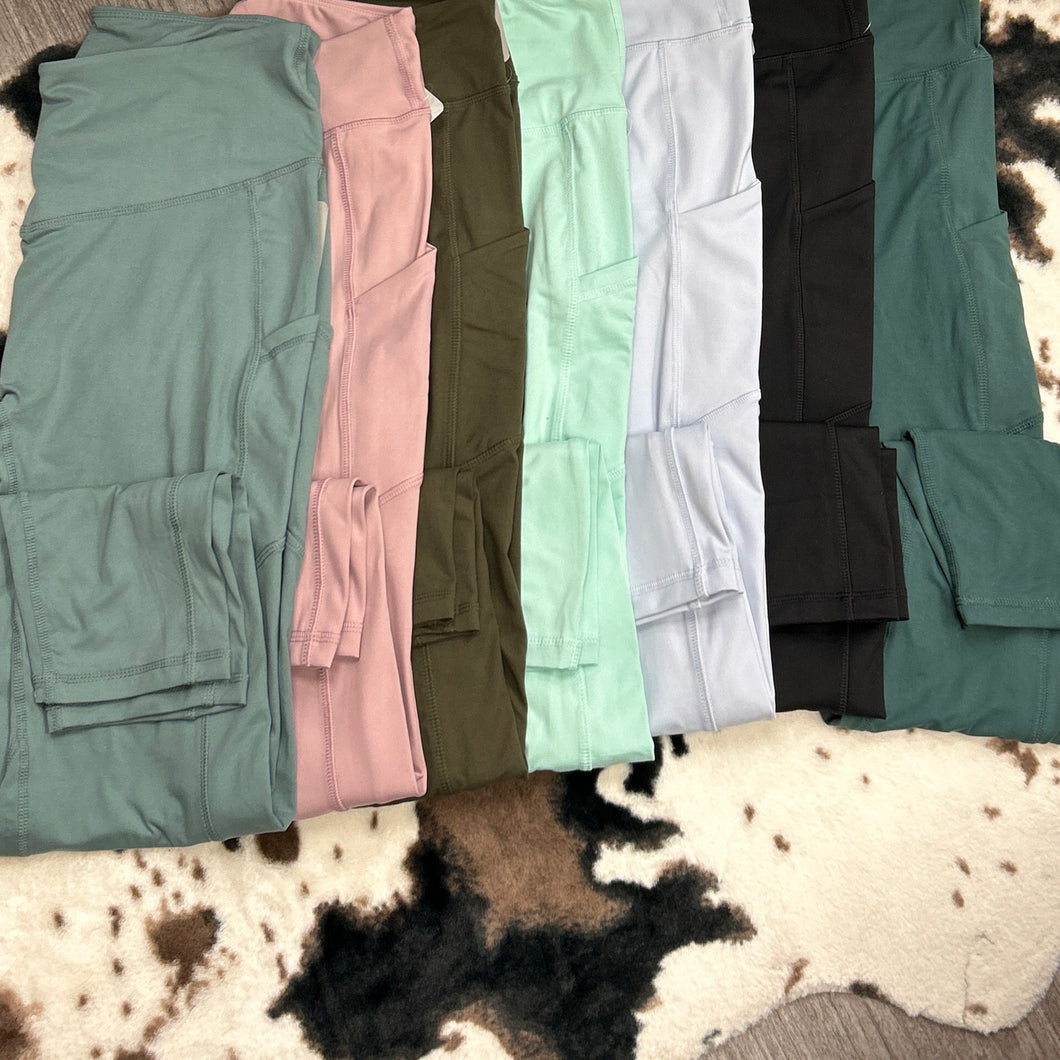 Teal Side Pocket Leggings