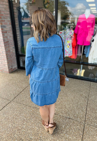 Tiered & True Chambray Dress