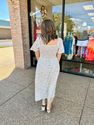 Wildflower Meadow Smocked Midi Dress