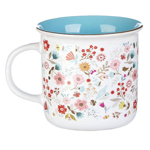 Blue/White Floral Choose Joy Mug