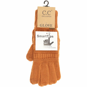 Solid Cable Knit Gloves