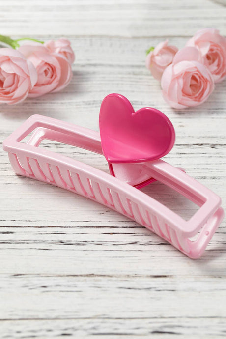 Pink Heart Design Hair Clip