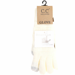 Women's Knit CC Gloves with Fuzzy Lining