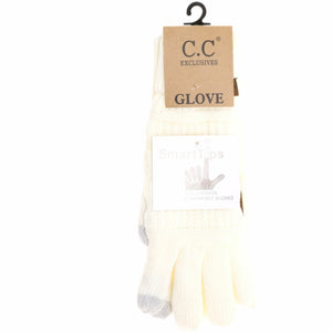 Women's Knit CC Gloves with Fuzzy Lining