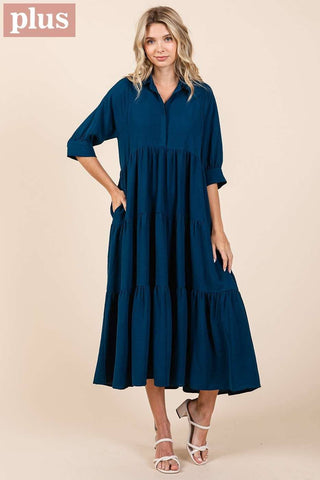 Deep Teal Tiered Maxi Dress