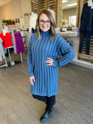 She + Sky Blue Frost Sweater Dress