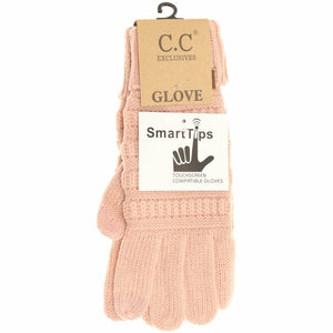 Solid Cable Knit Gloves