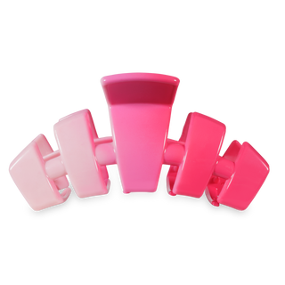 TELETIES Classic Hair Clip in gradient pink tones, large size hair accessory
