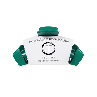 TELETIES hair clips in green color with white packaging displaying brand logo and product information
