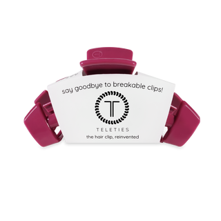 TELETIES hair clips in pink displayed with product packaging and branding label