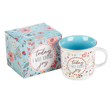 Load image into Gallery viewer, Blue/White Floral Choose Joy Mug