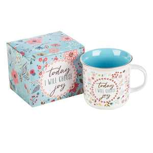 Blue/White Floral Choose Joy Mug